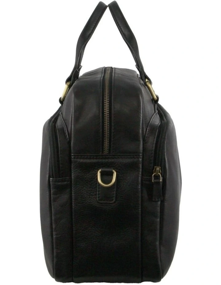 Leather Business Computer Bag in Black