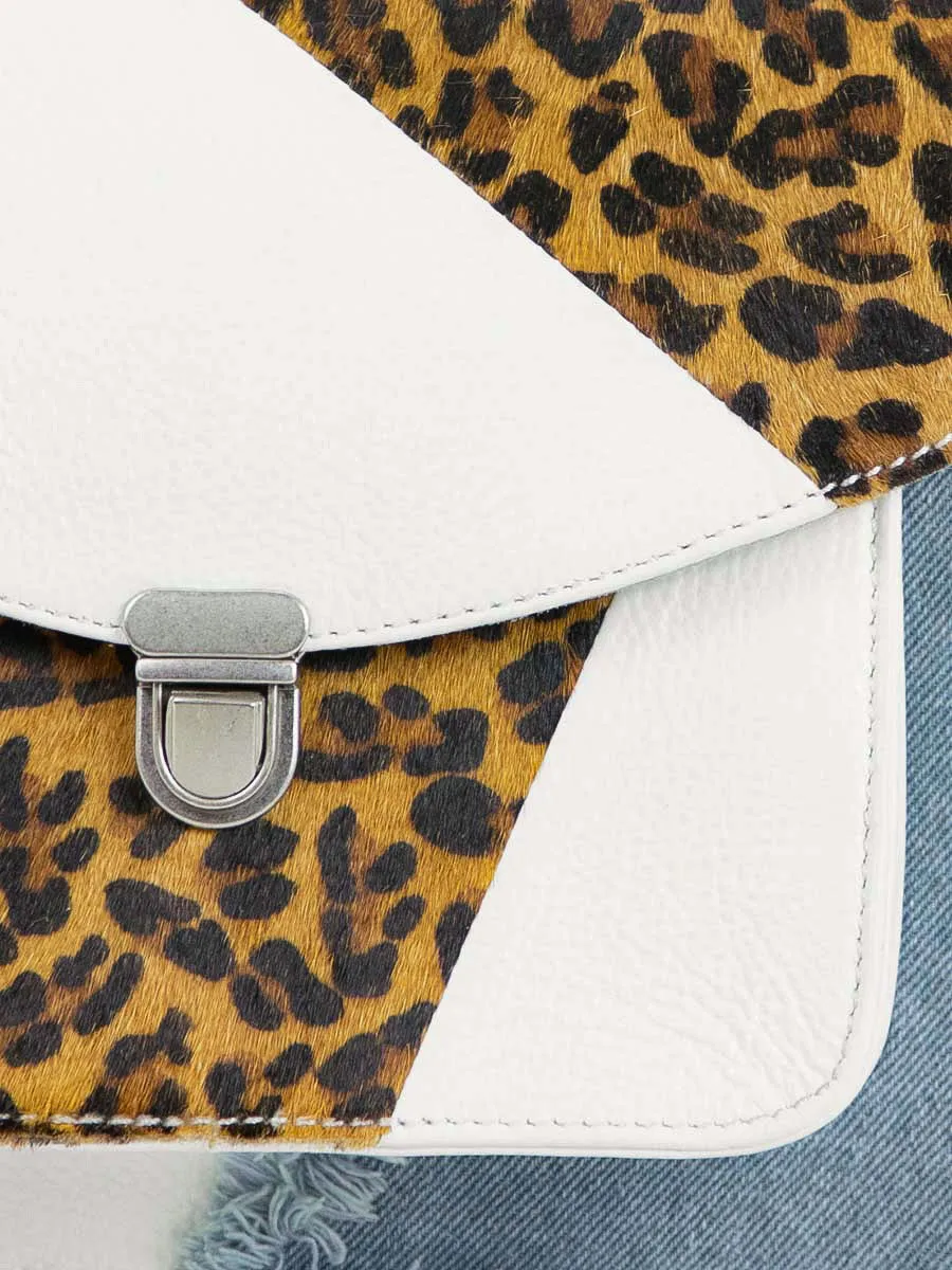 leather hand bag for women White- Mademoiselle George Chimère Denim / White | PAUL MARIUS