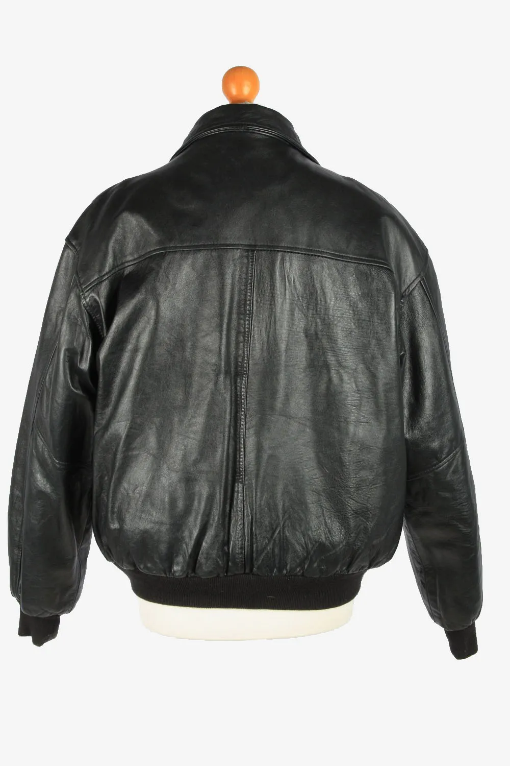 Leather Jacket Men’s Zip Up Vintage Size S Black C2773 - Pepper Tree London