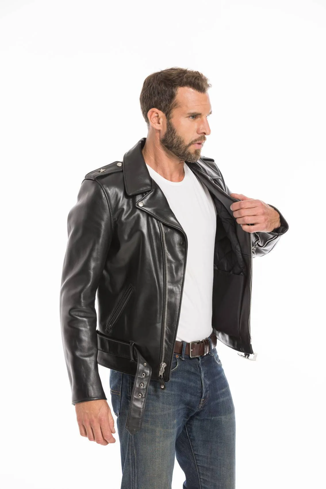 Leather jacket perfecto star horse 613 sh