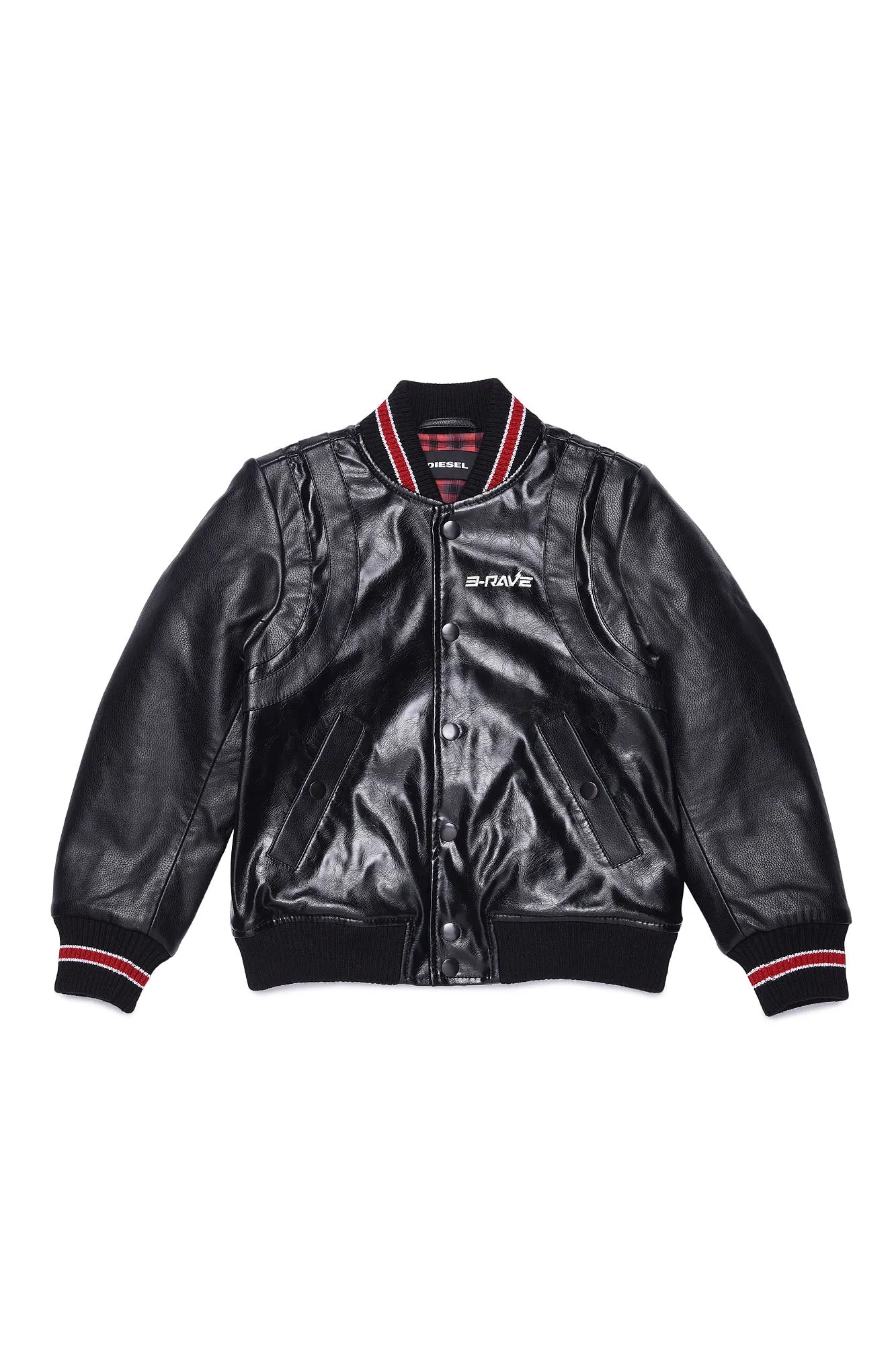 Leather Look Button Up Black Jacket