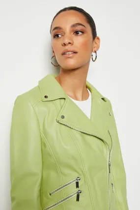 Leather Signature Biker Jacket | Karen Millen