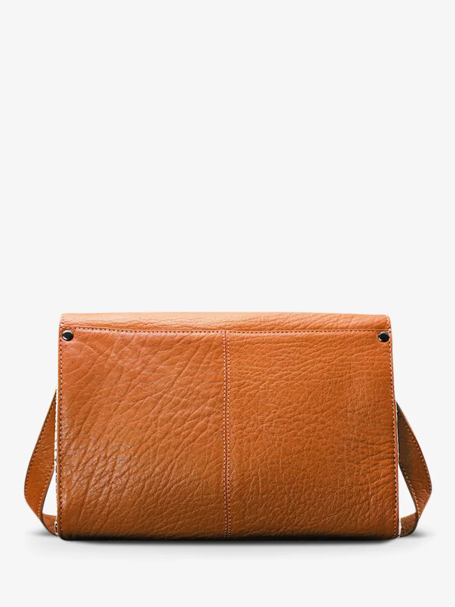 leather woman shoulder bag Orange - L'Indispensable Grand Prix Tangerine | PAUL MARIUS