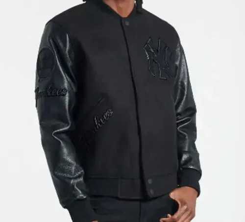 Letterman NY Yankees Black Varsity Jacket
