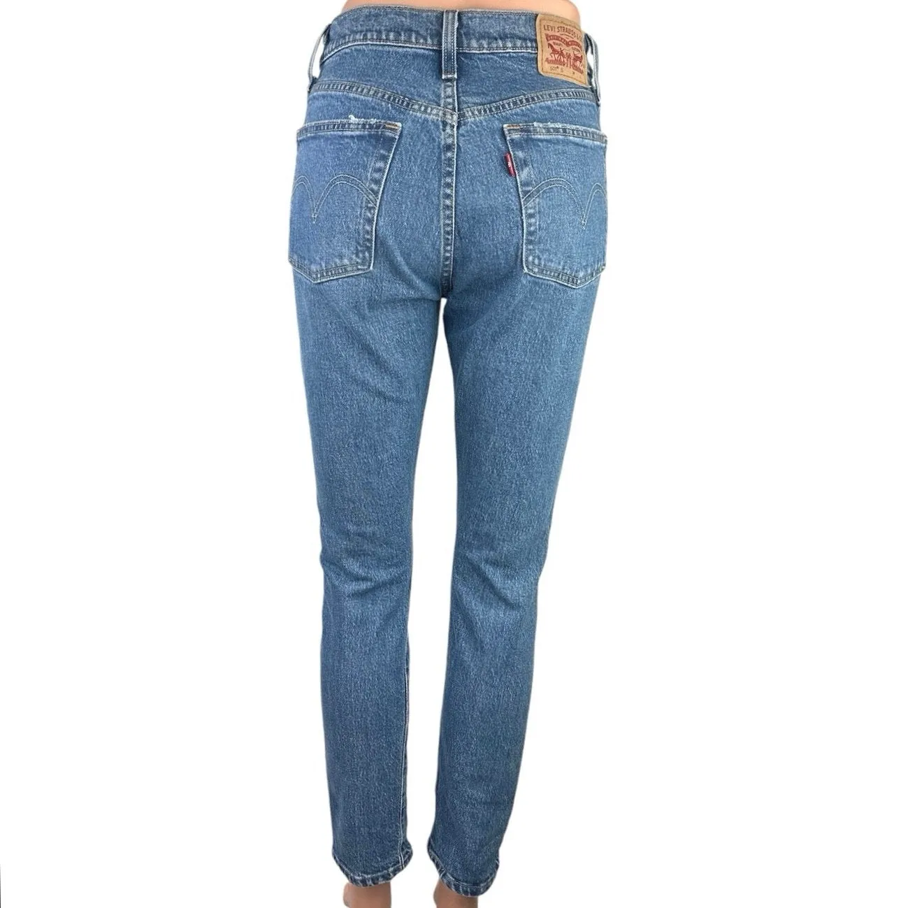 Levi Strauss & Co. 501 Blue High Rise Tapered Leg Distressed Crop Jeans Size 25