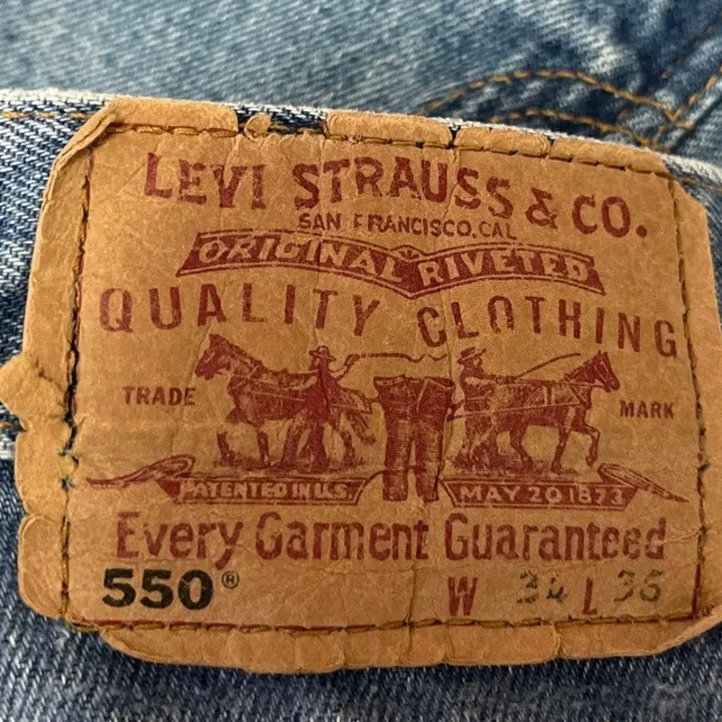 Levi Strauss & Co. Women Blue Denim High Rise Cut Off Hem Mini Jeans Shorts Sz S