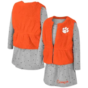 Lids Girls Toddler Colosseum Orange Clemson Tigers Meowing Vest & Dress Set