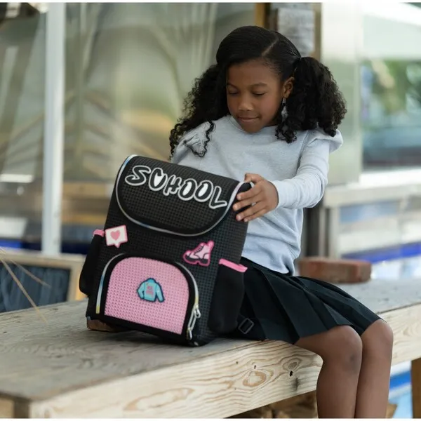 Light + Nine Student Backpack, Rainbow Pink