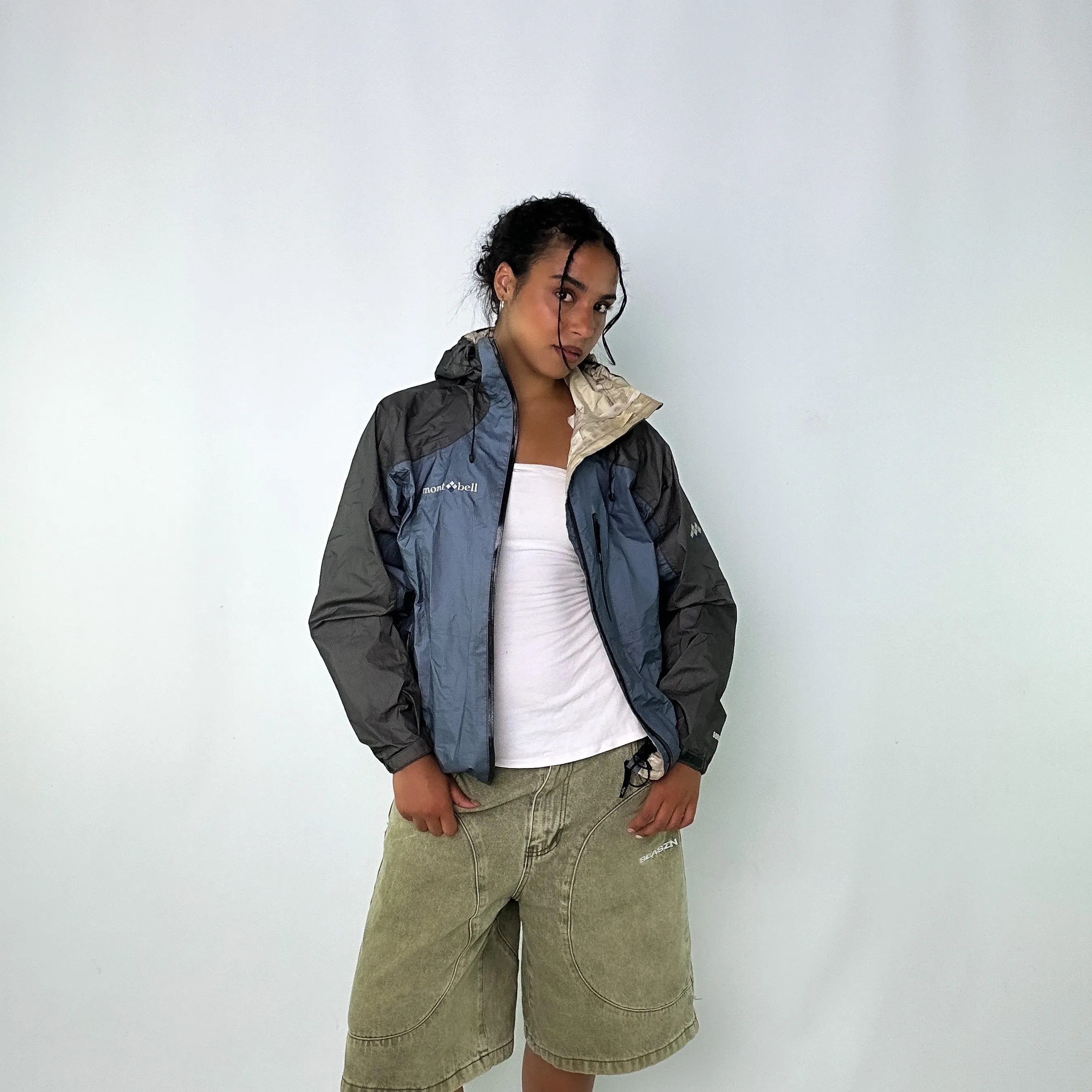 Light Blue 90s Montbell Light Rain Jacket (M)