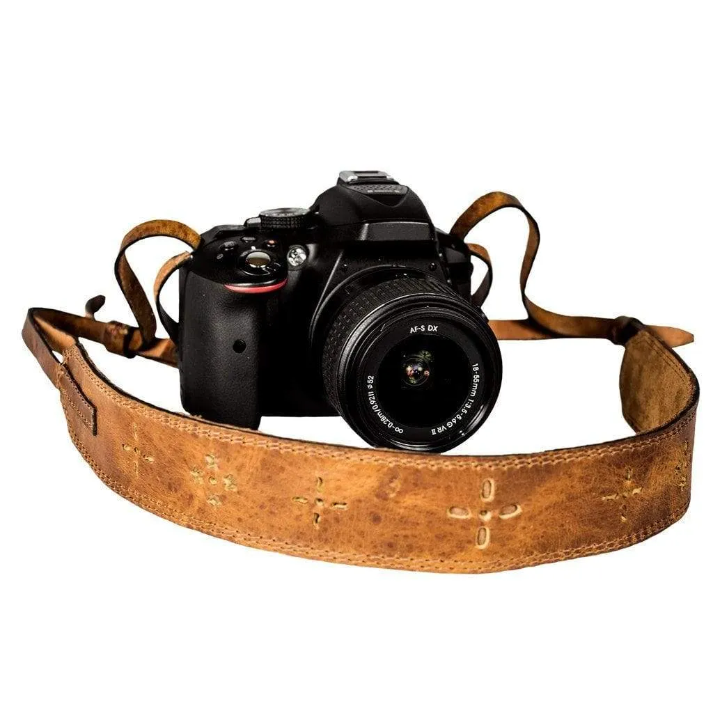 Light Brown Leather Camera Strap