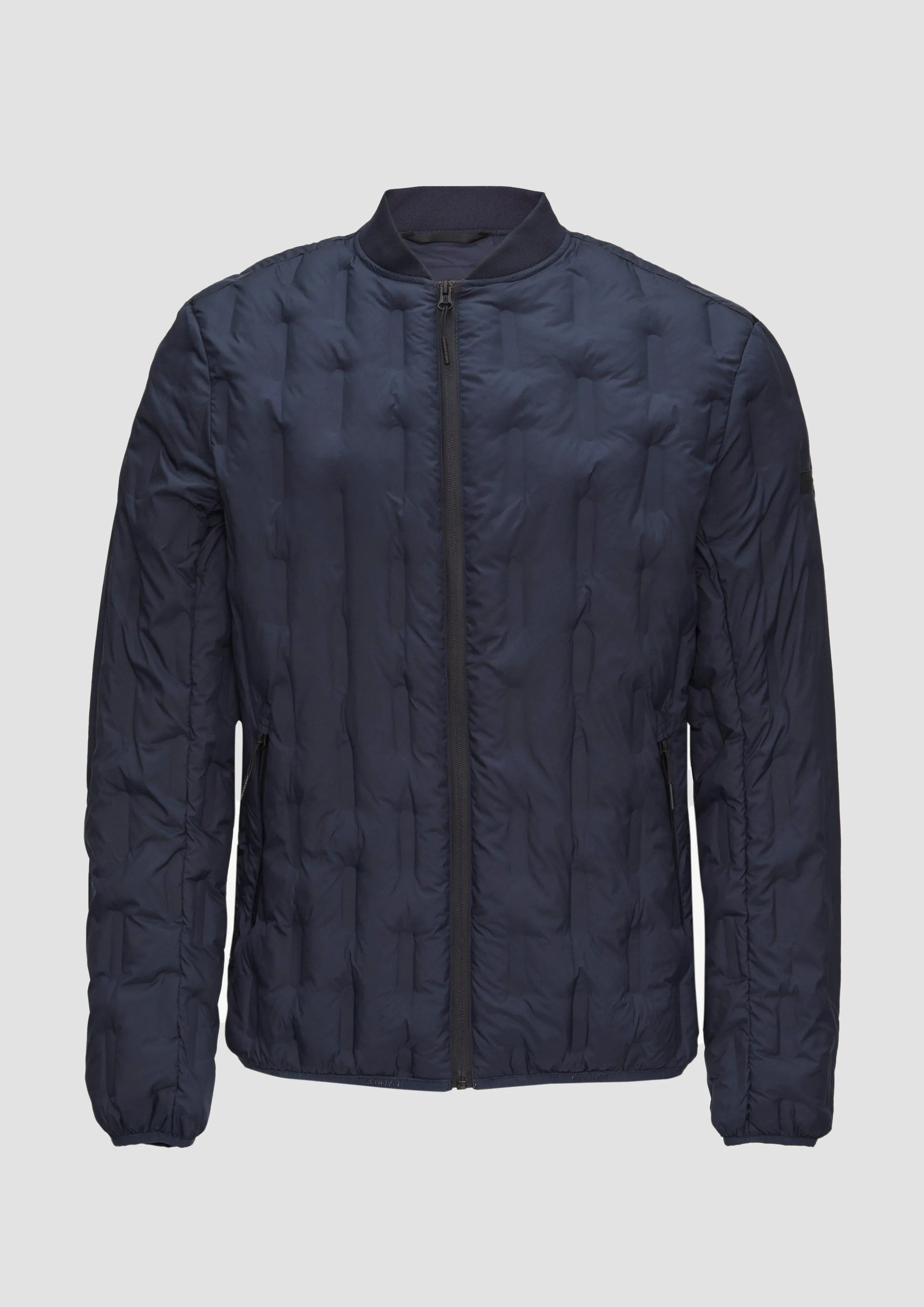 Lightweight quilted jacket with a knitted collar
