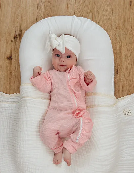 Lilla Hjrtat - Frill Zip Romper  | Pink