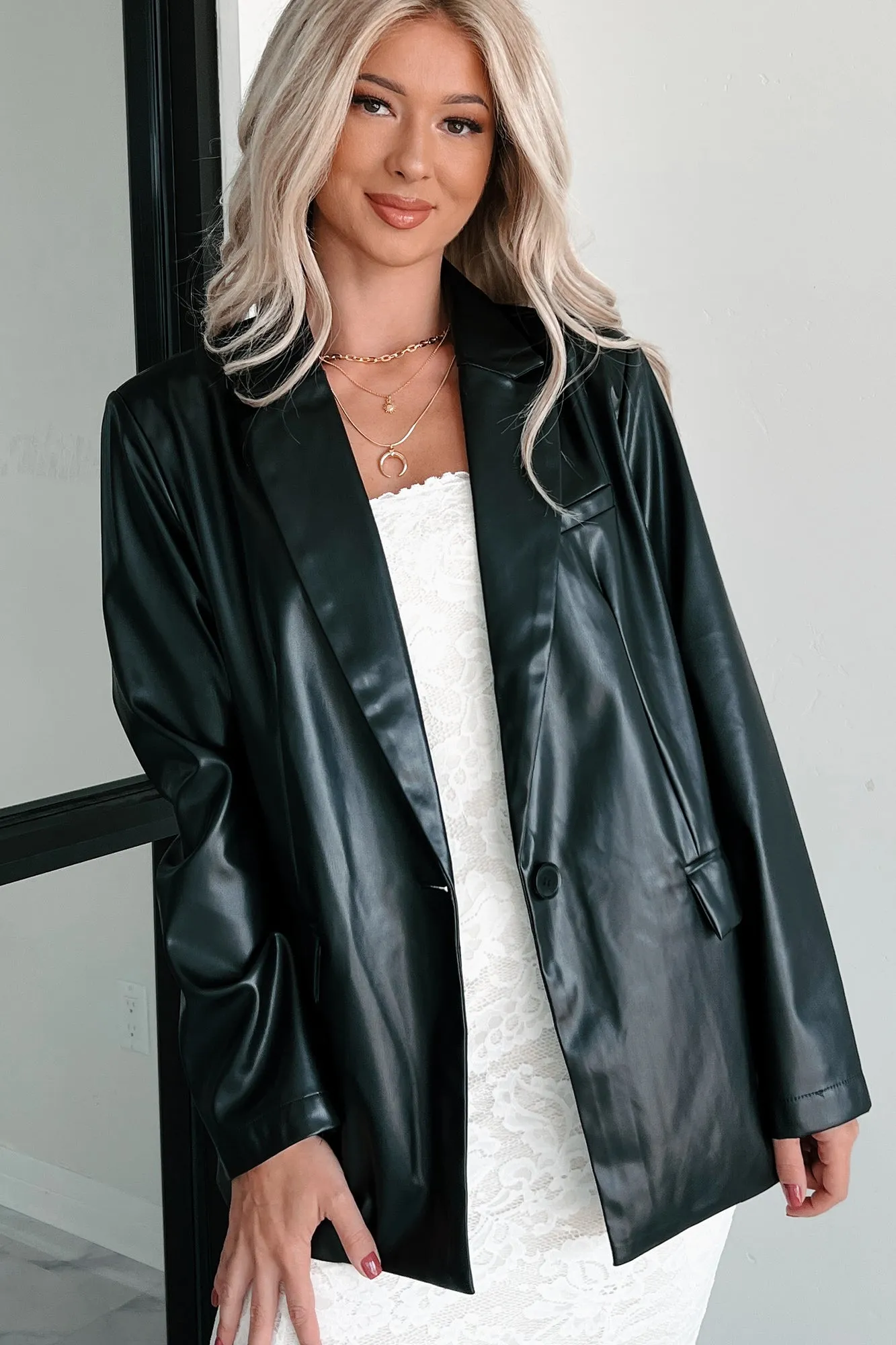 Living The City Life Faux Leather Jacket (Black)
