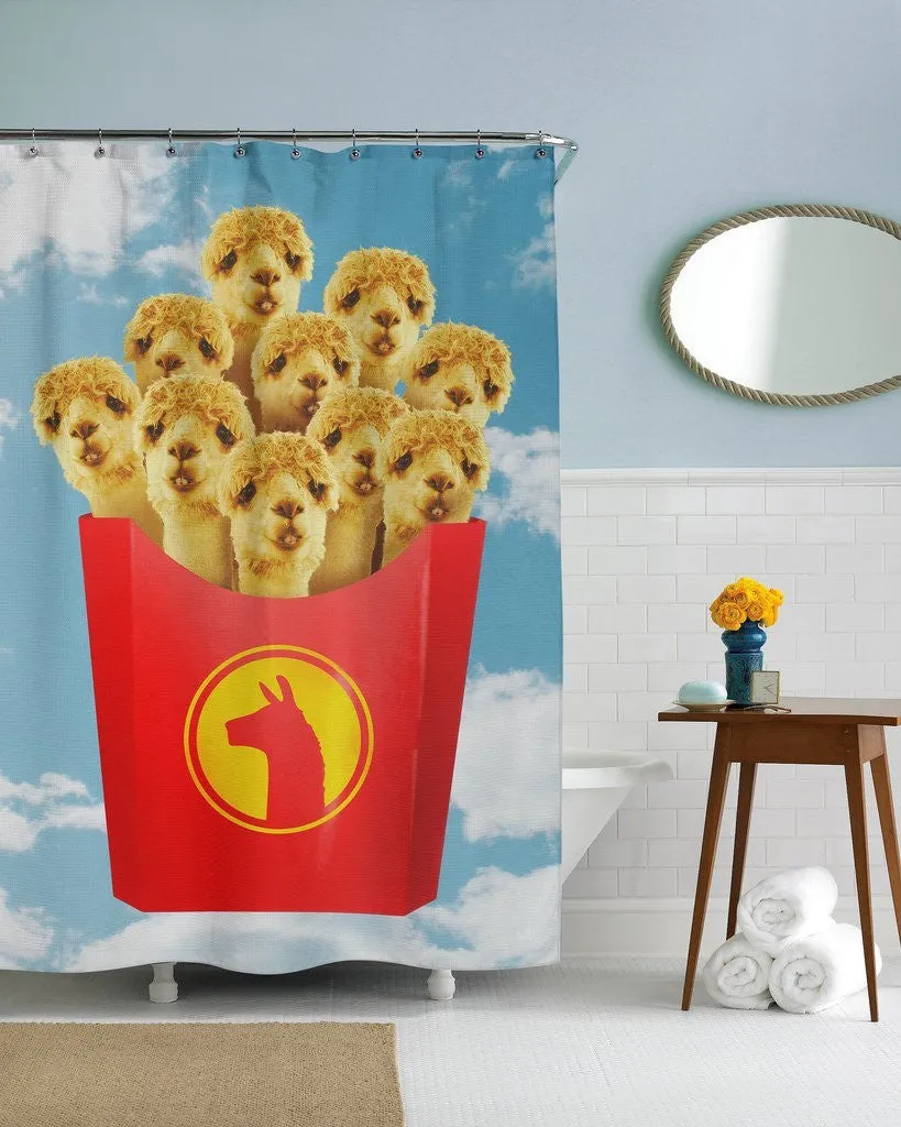 Llama Fries Shower Curtain