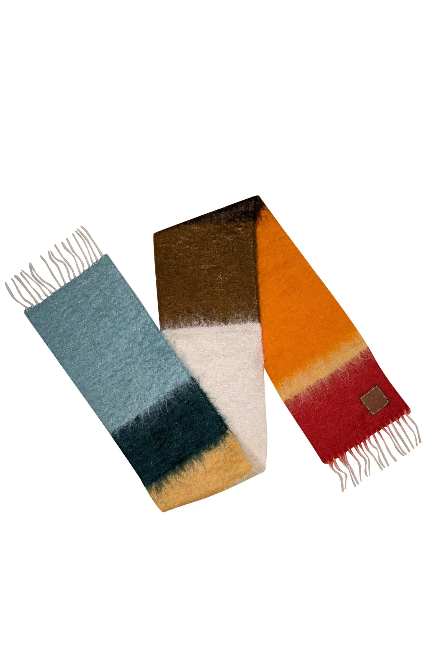 Loewe - Multicolor Striped Mohair & Wool Blend Fringe Scarf