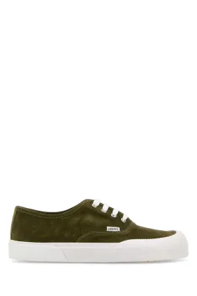 Loewe Olive Green Suede Terra Vulca Sneakers