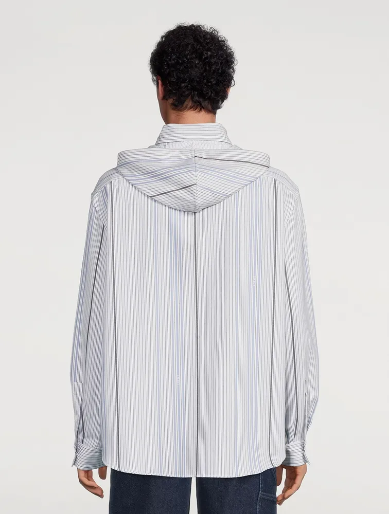 LOEWE Wool And Cotton Jacquard Hooded Shirt
