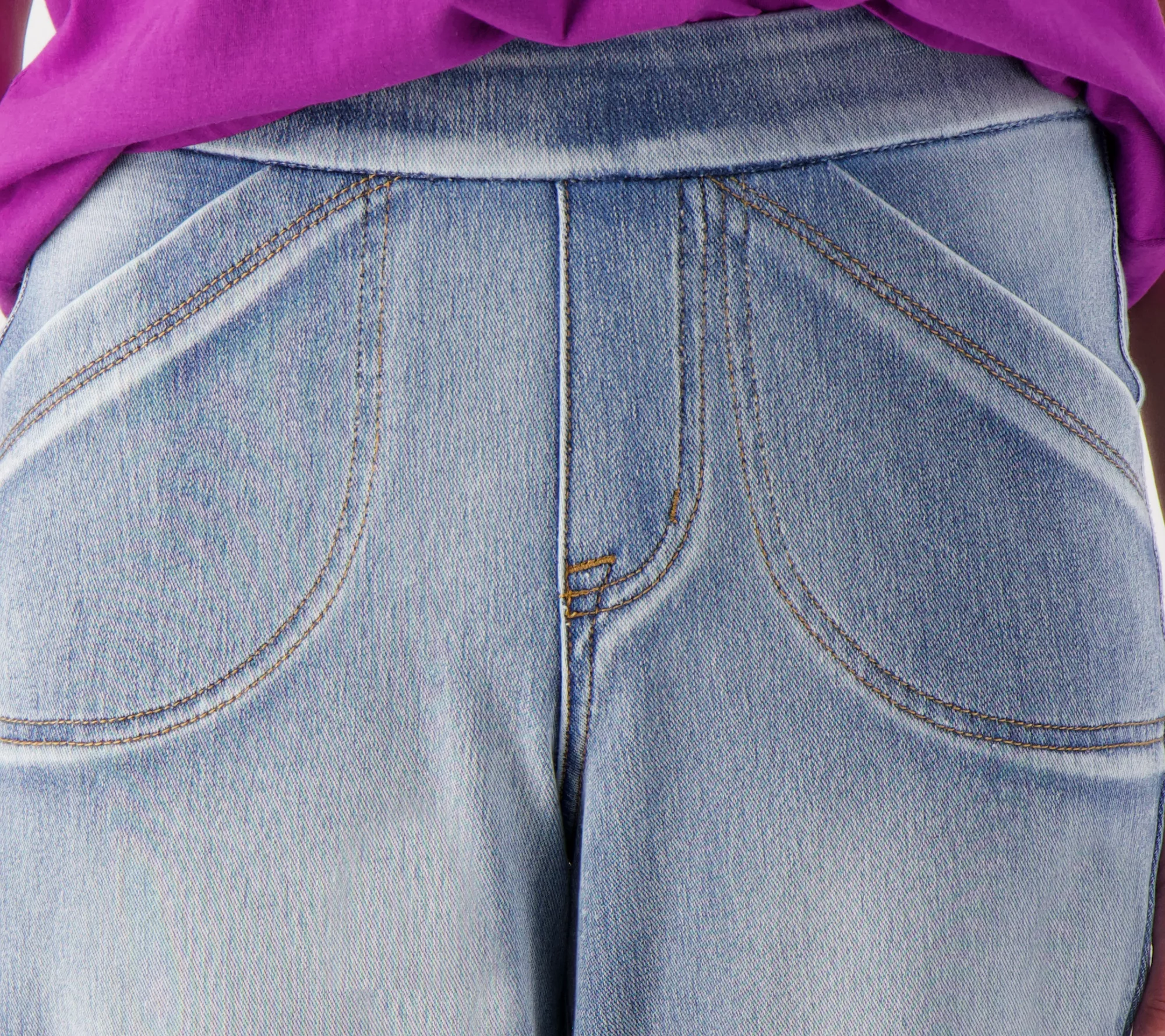 LOGO by Lori Goldstein Regular Knit Denim Pull On Joggers