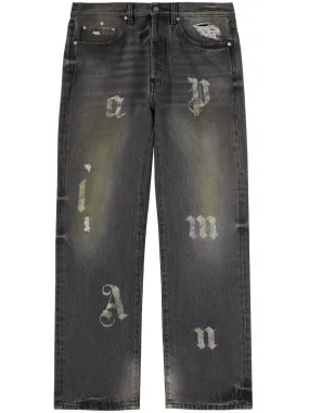 logo-patch 5 pockets loose jeans