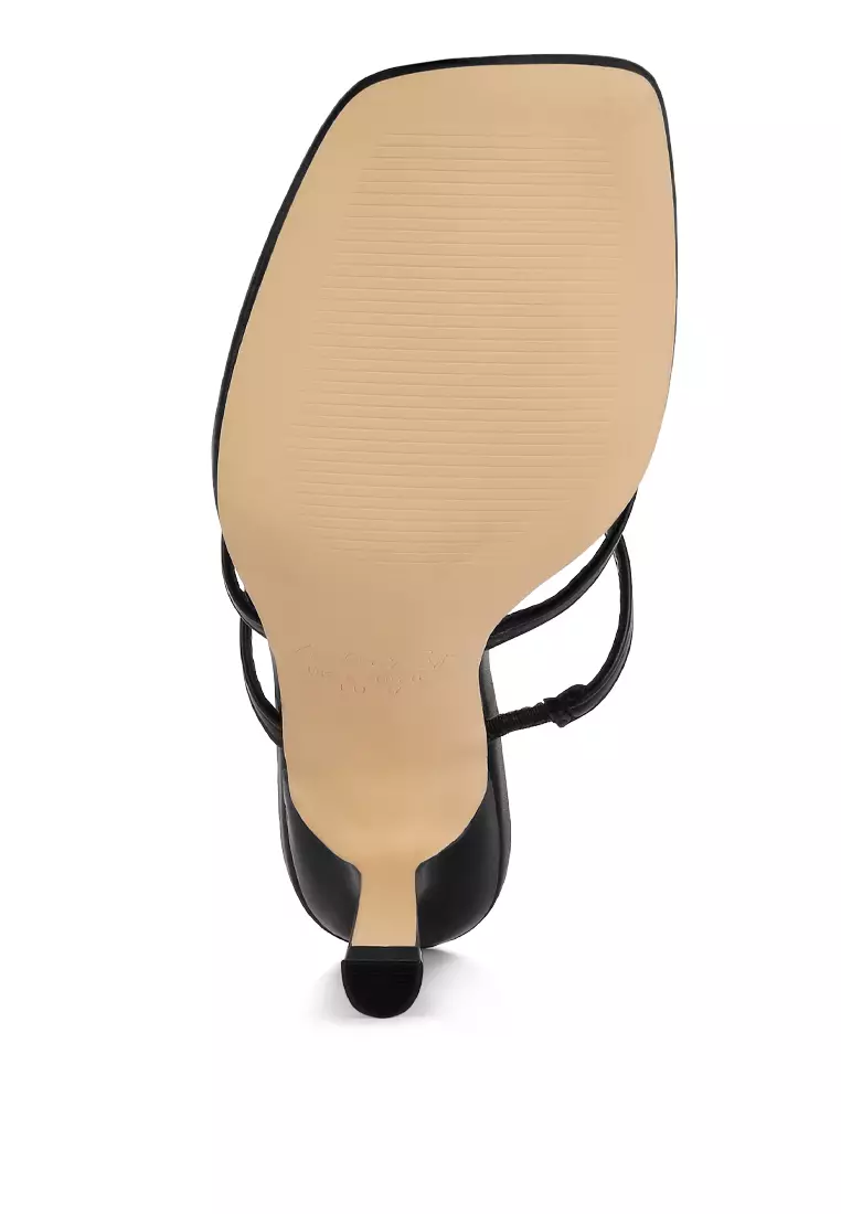 London Rag Black High Heeled Casual Sandals