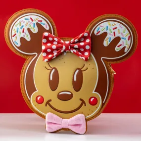 Loungefly x Disney Mickey and Minnie Gingerbread Cookie Figural Crossbody Bag
