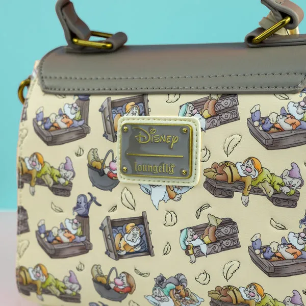 Loungefly x Disney Snow White and the Seven Dwarfs Bed Print Crossbody Handbag