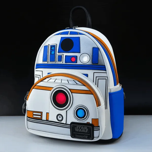 Loungefly x Star Wars R2-D2 and BB-8 Droids Light Up Mini Backpack
