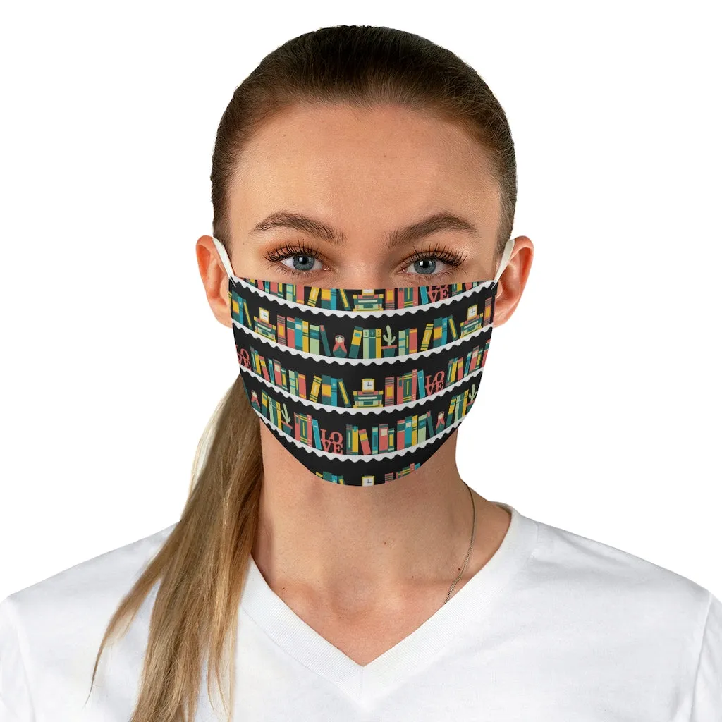 Love Books Spines Fabric Face Mask