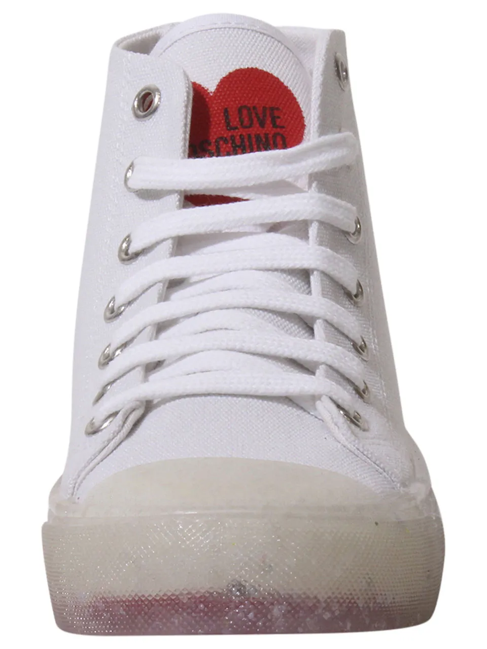 Love Moschino Women's Sneakers Canvas Mid Top White Sz: 10 (JA15353G0CJJ0100)