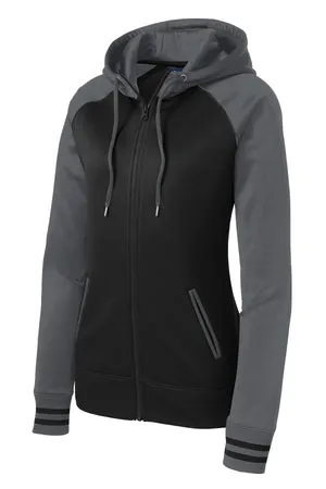 LST236 Sport-Tek® Women's Sport-Wick® Varsity Fleece Full-Zip Hooded Jacket.