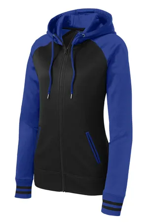 LST236 Sport-Tek® Women's Sport-Wick® Varsity Fleece Full-Zip Hooded Jacket.