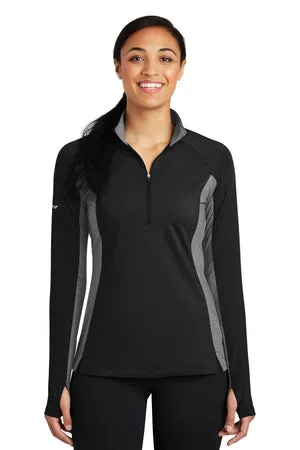 LST854 Sport-Tek® Women's Sport-Wick® Stretch Contrast 1/2-Zip Pullover.