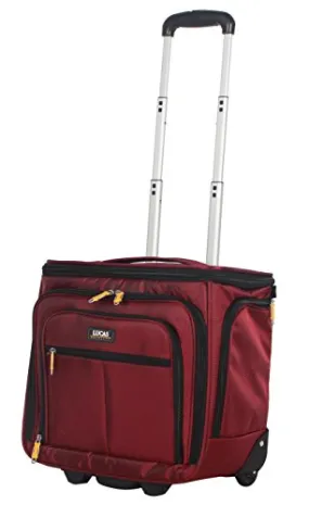 Lucas Luggage 15 Carry On Expandable Wheeled Under Seat Bag With Usb Port (Red)