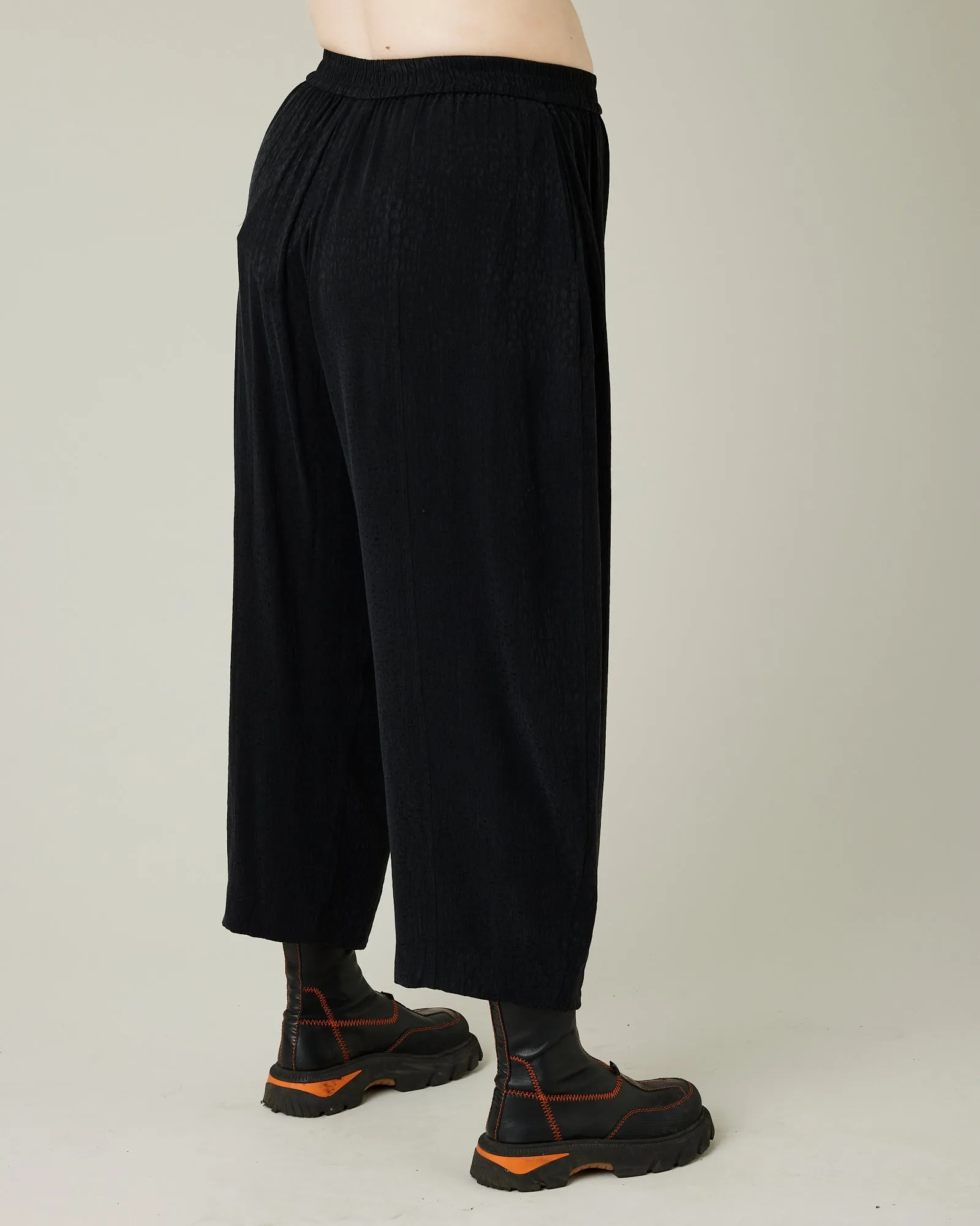 Mabel Black Self Leopard Cupro Trousers