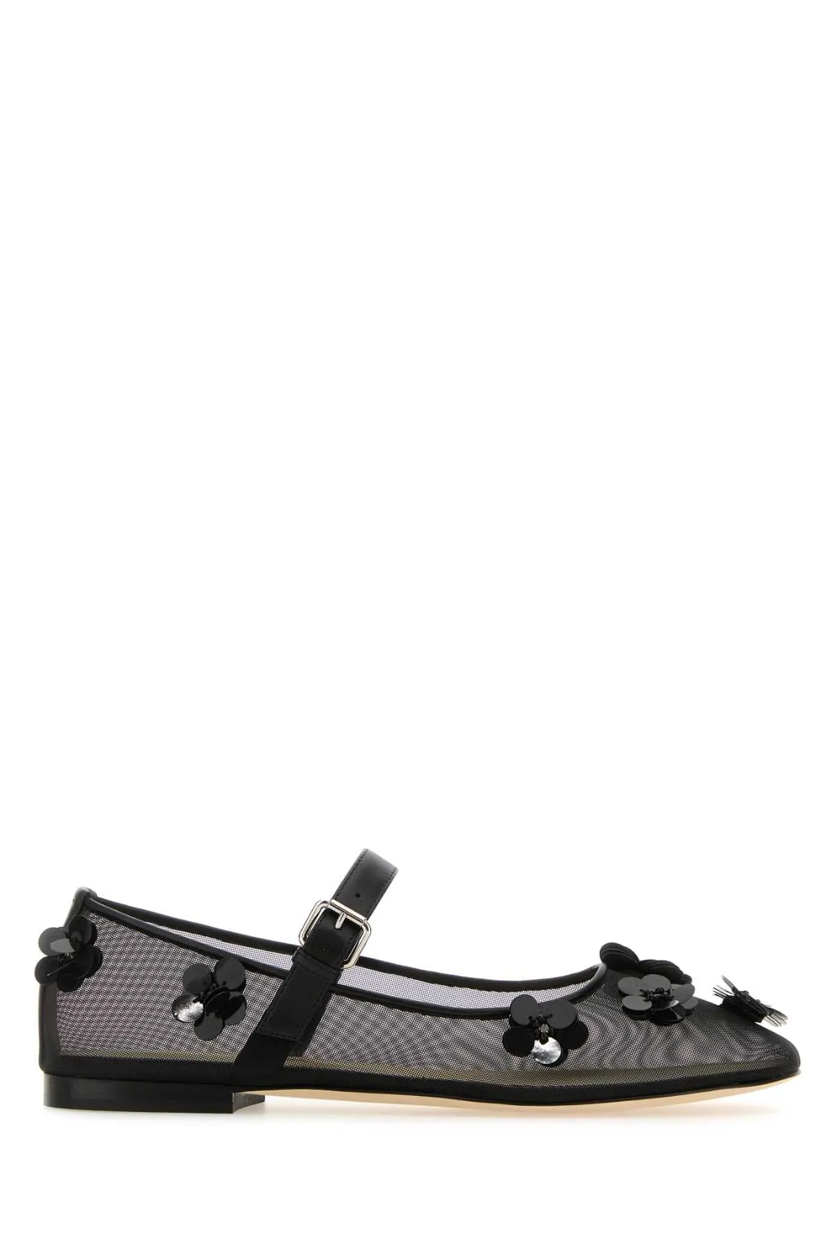 Mach&Mach Black Mesh Ballerinas