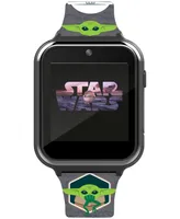 Macy's Accutime Kid's Star Wars Baby Yoda Gray Silicone Strap Smart Watch 46x41mm