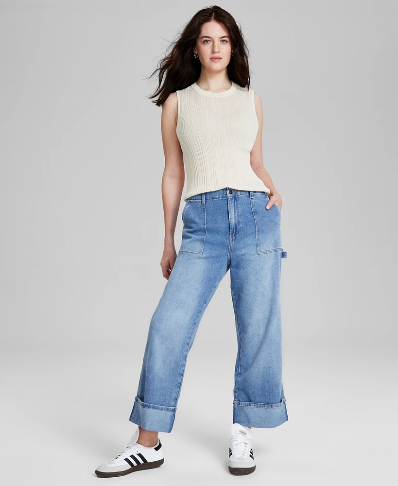 Macy's And Now This Women's Slouchy Cropped Cuff Jeans, Created for Macy's