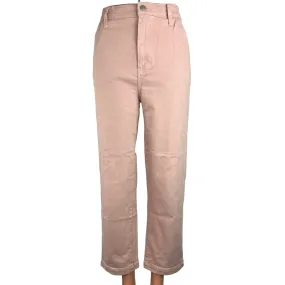 Madewell Pink High Waist Straight Leg Pockets Stretch Crop Ankle Denim Jeans 26
