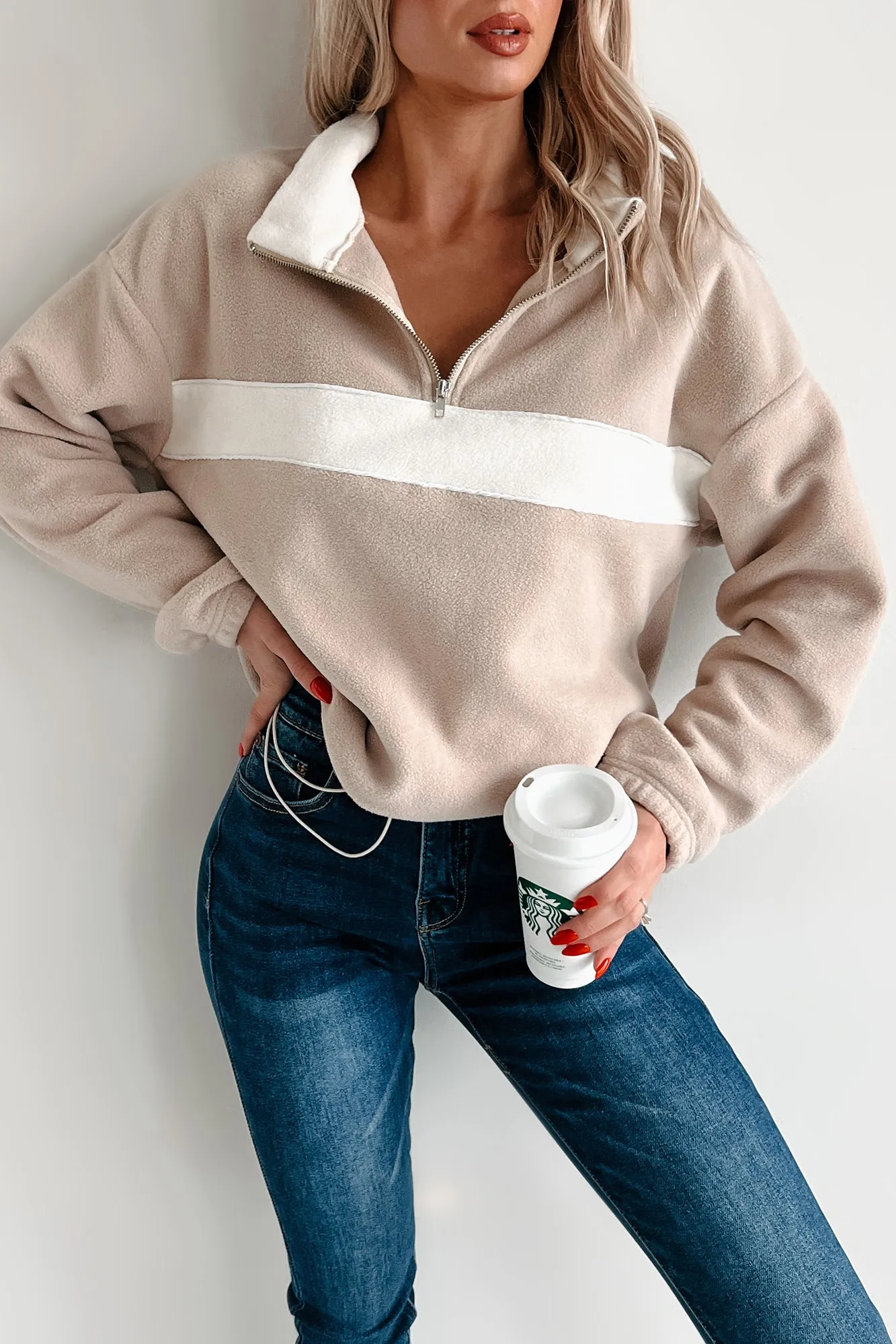 Magic In The Mundane Fleece Pullover (Taupe)