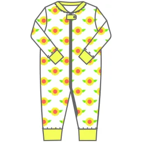 Magnolia Baby Zipped PJ Romper - Sunflower