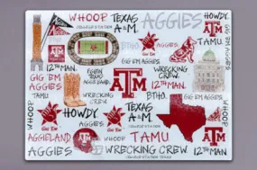 Magnolia Lane Tempered Glass Cutting Board- Texas A&M