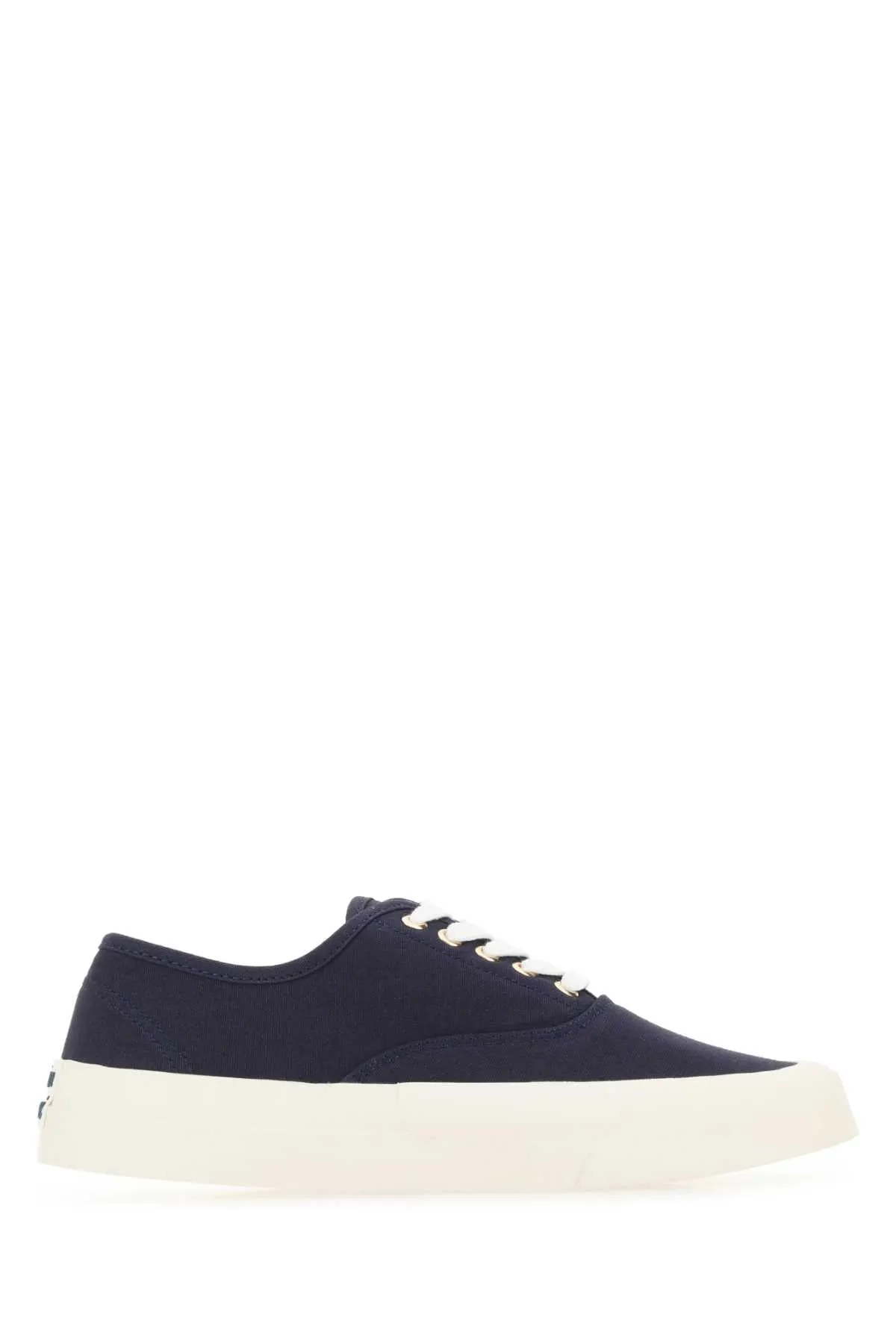 Maison Kitsune Navy Blue Canvas Sneakers