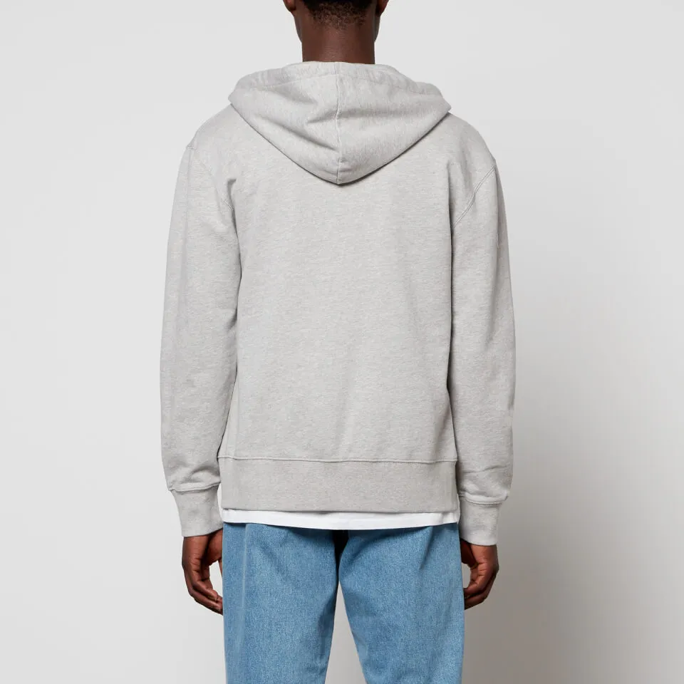 Maison Kitsuné Tricolor Fox Patch Zip Hoodie - Grey Melange - S | Coggles