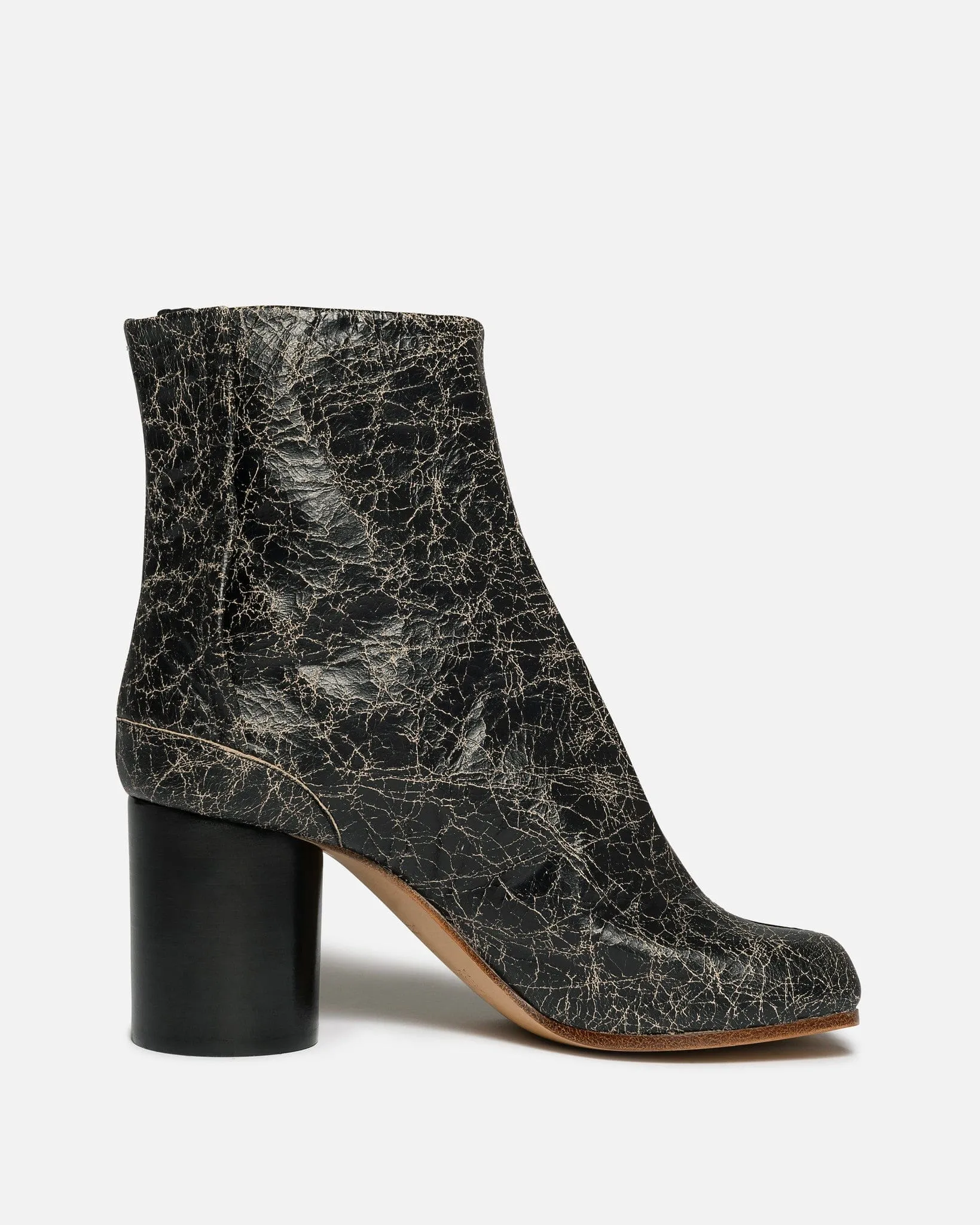Maison Margiela Cracked Leather Tabi Boot in Beige