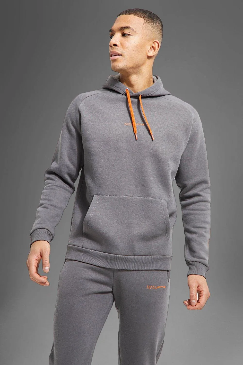 Man Active Contrast Hoodie