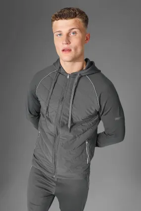 Man Active Gym Quilted Zip Thru Hoodie