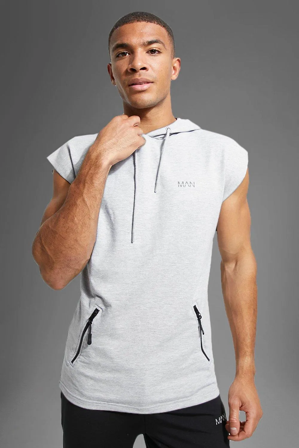 Man Active Gym Sleeveless Gym Hoodie