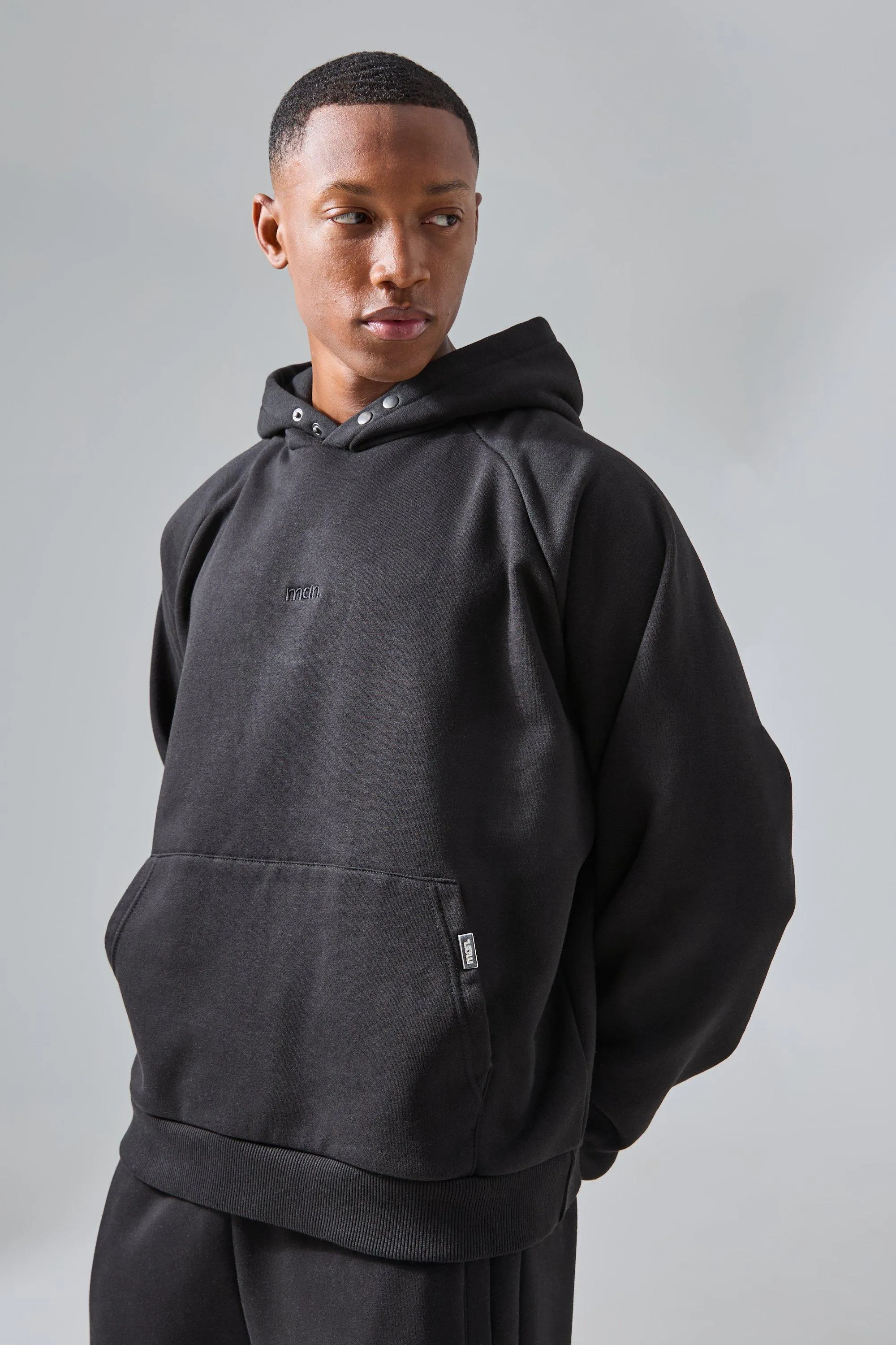 Man Active Rest Day Oversized Boxy Raglan Hoodie | boohooMAN UK