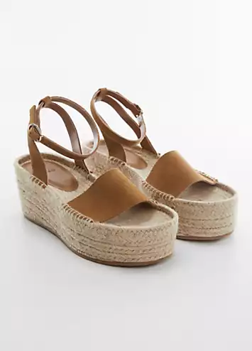Mango Ari Platform Leather Wedge Sandals | Grattan