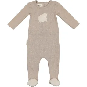 Maniere Sleepy Sheep Footie, Taupe Heather